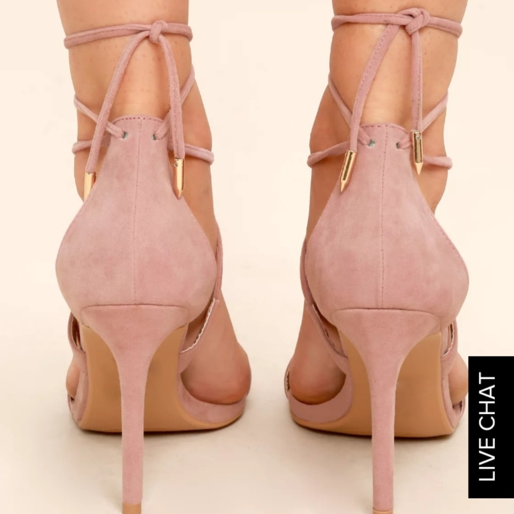 Dusty Rose Suede Lace-Up Heels🌹
